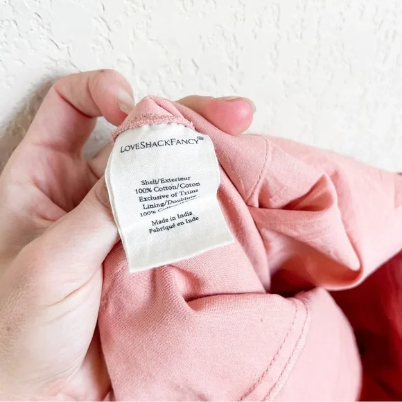 LoveShackFancy Meyerson Flared Pants Tuscany Pink Size 4 NWT - Picture 6 of 10